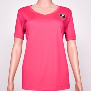 Polyester V-Neck Pink (Raspberry)